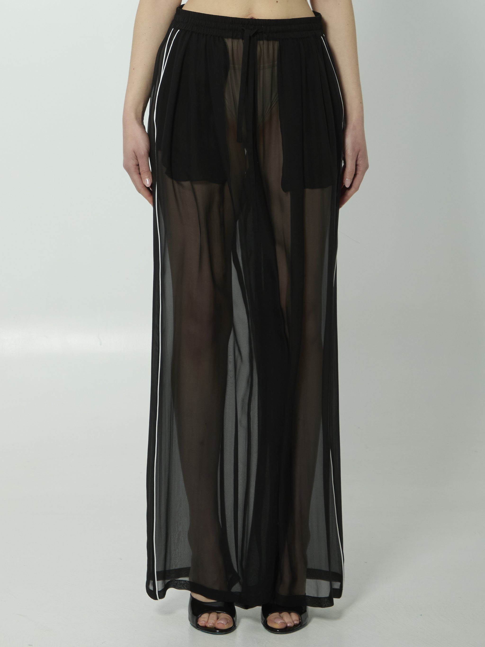 silk chiffon trousers