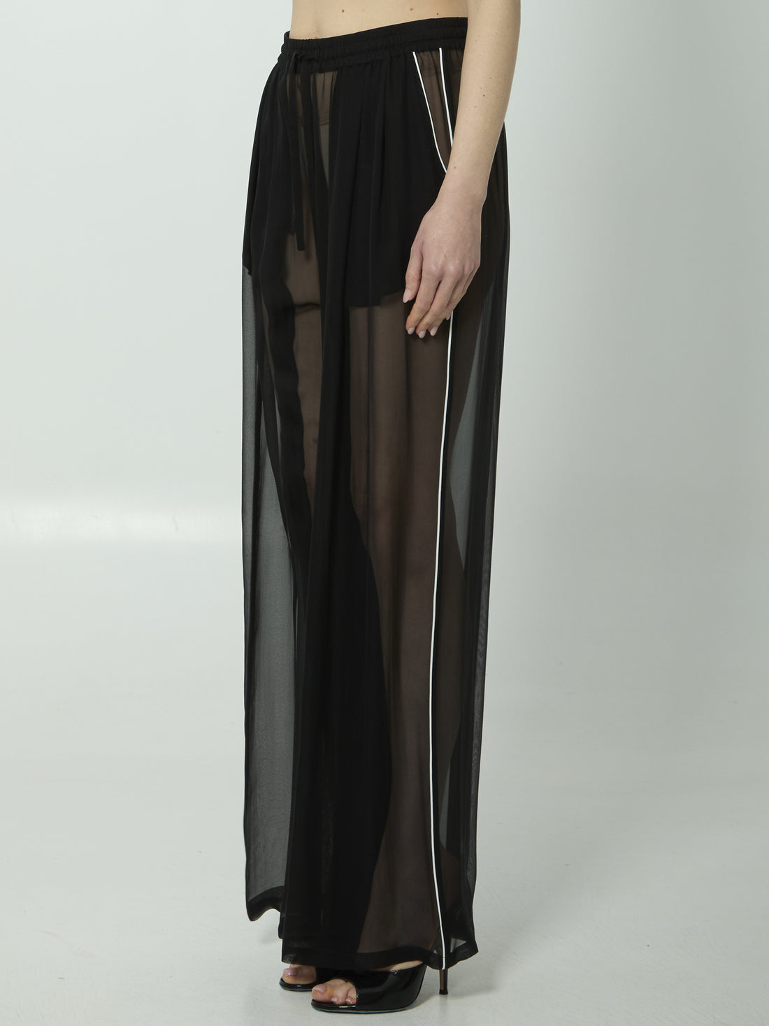DOLCE&amp;GABBANA 40 silk chiffon trousers