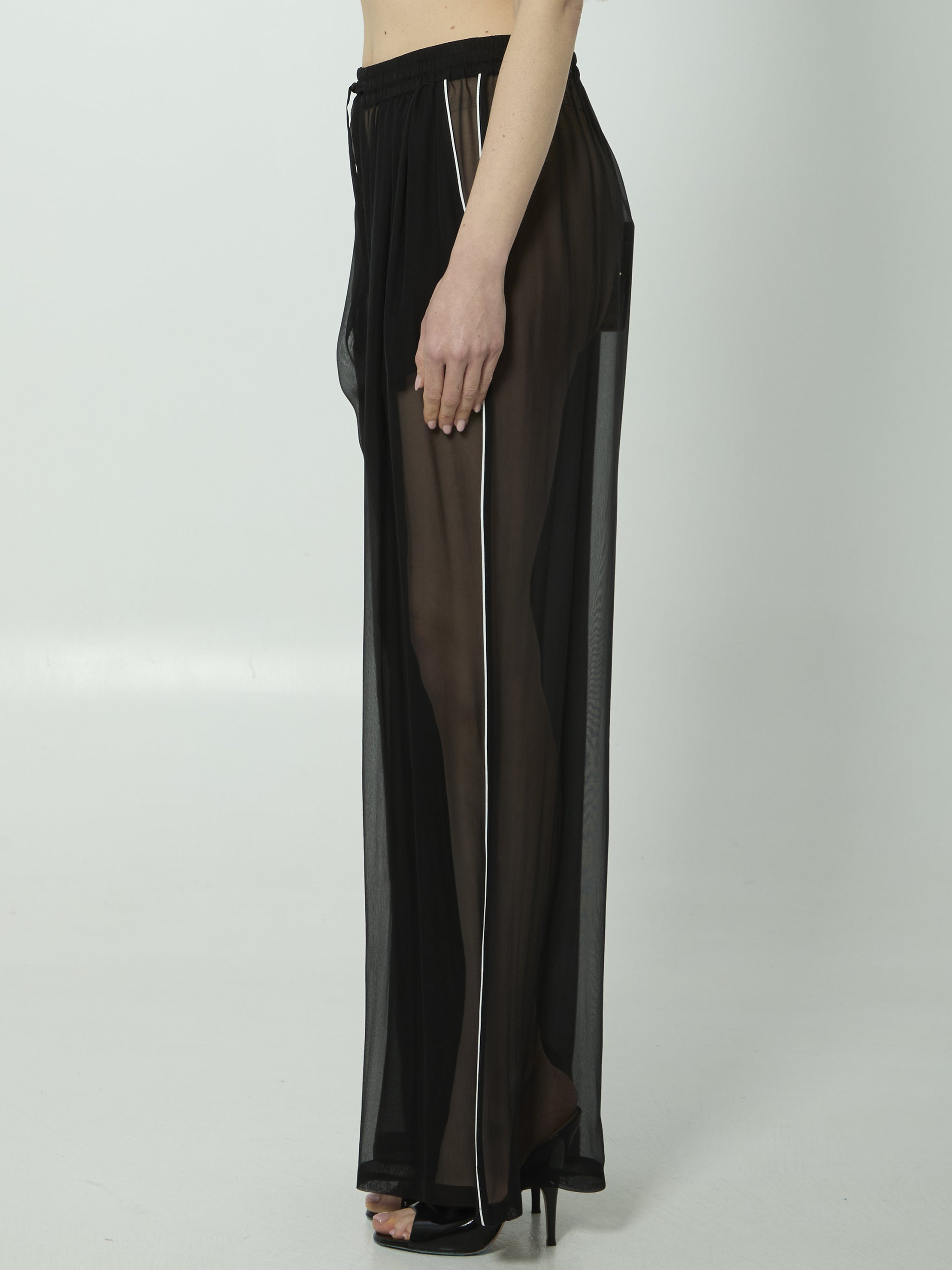 silk chiffon trousers