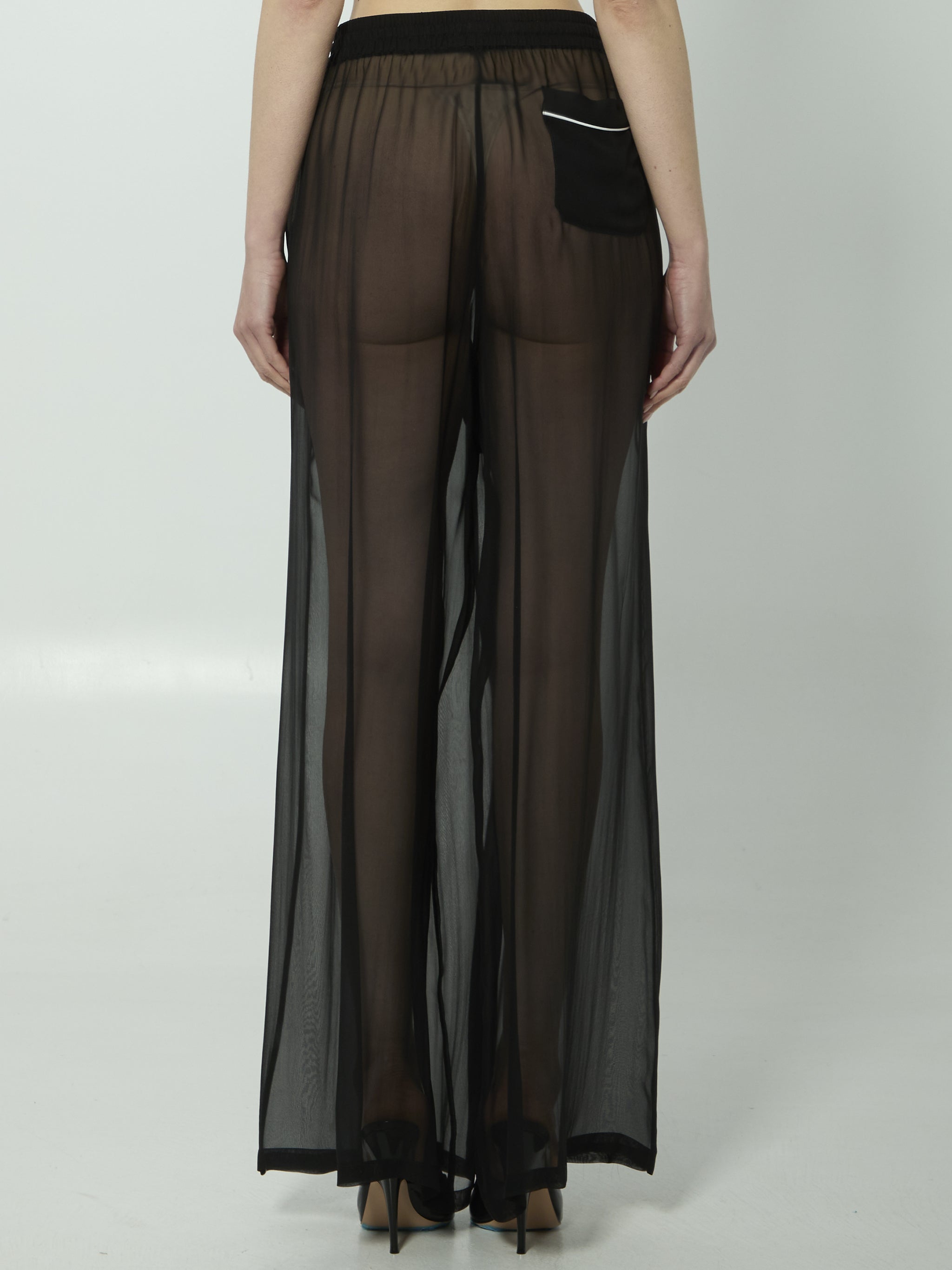 silk chiffon trousers