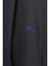 silk blouse with embroidered logo and scarf detail