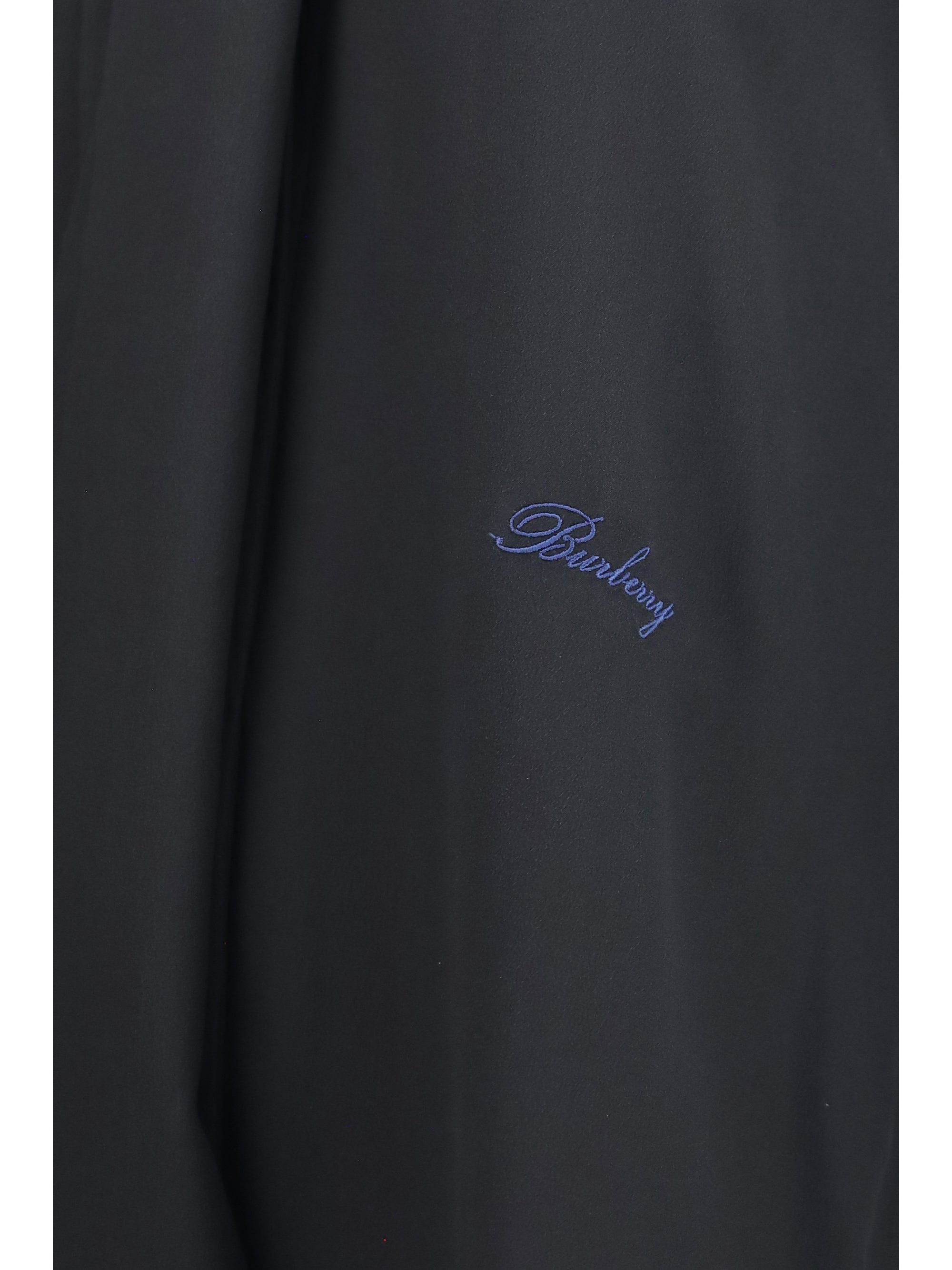 silk blouse with embroidered logo and scarf detail