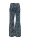 flare pants with paisley ramage motif