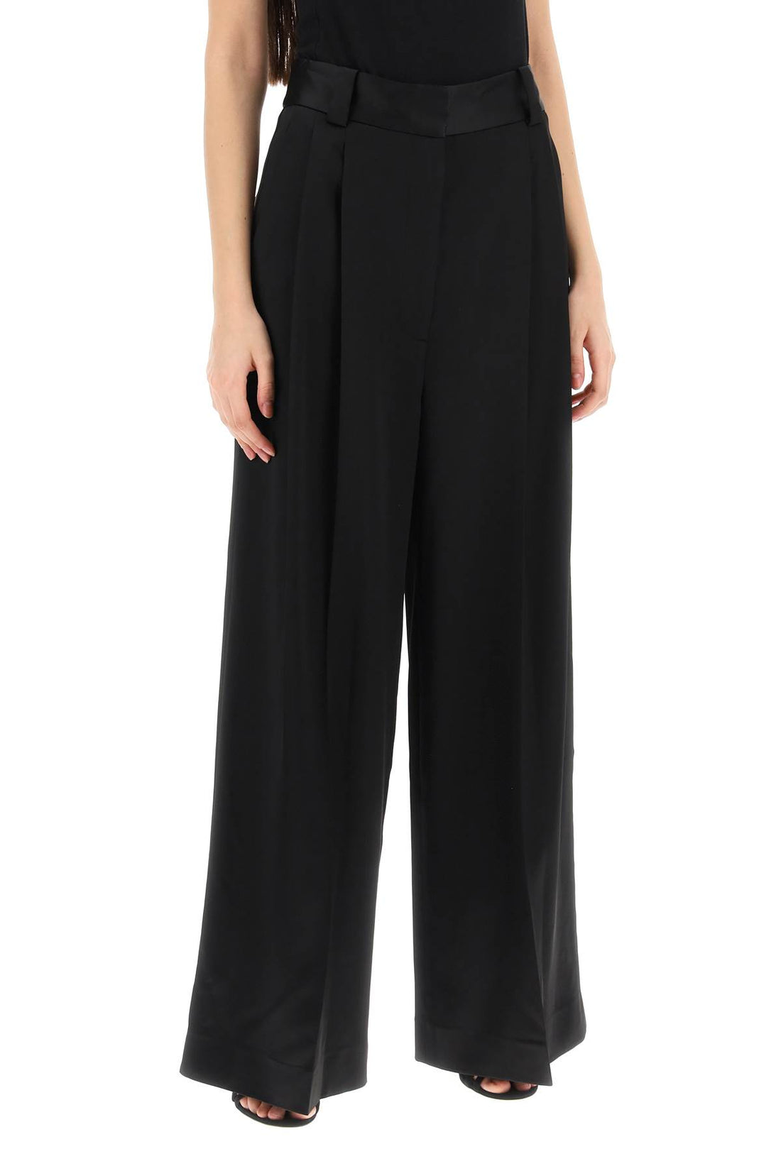 simone loose pants in satin