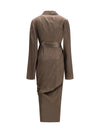 asymmetric wrap dress with knot fastening