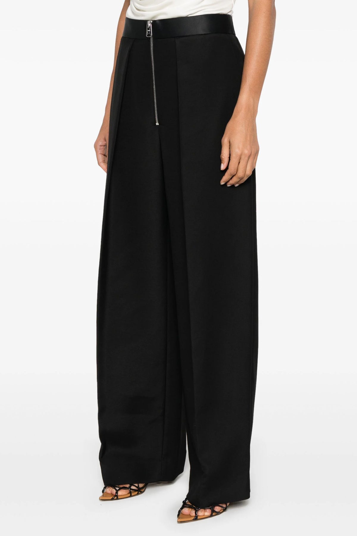 marine viscose blend trousers