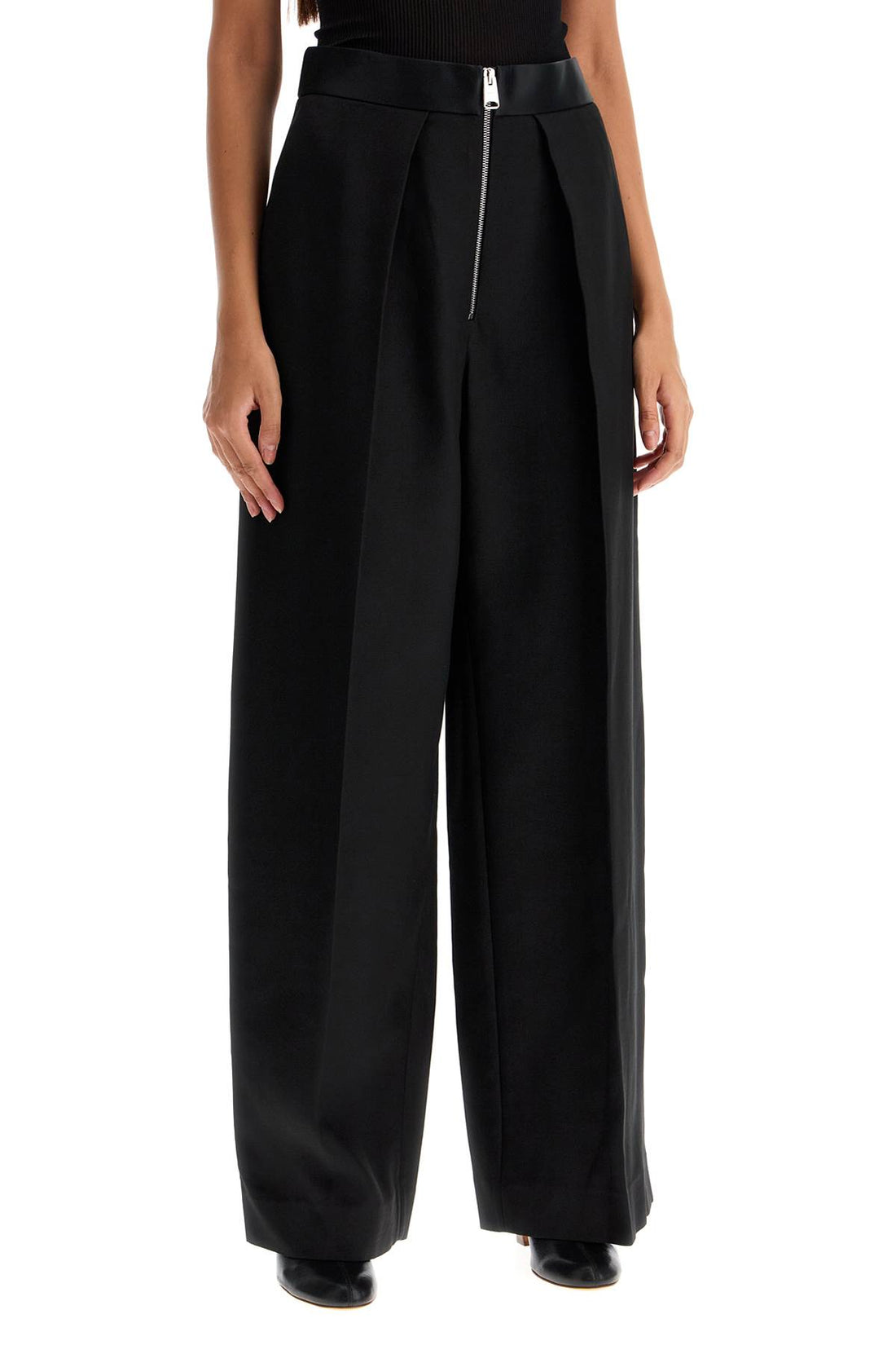 marine pleated pants with