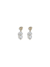 MAGDA BUTRYM OS baroque pearl drop earrings with a rose stud