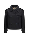 mayfair cropped trench jacket in gabardine