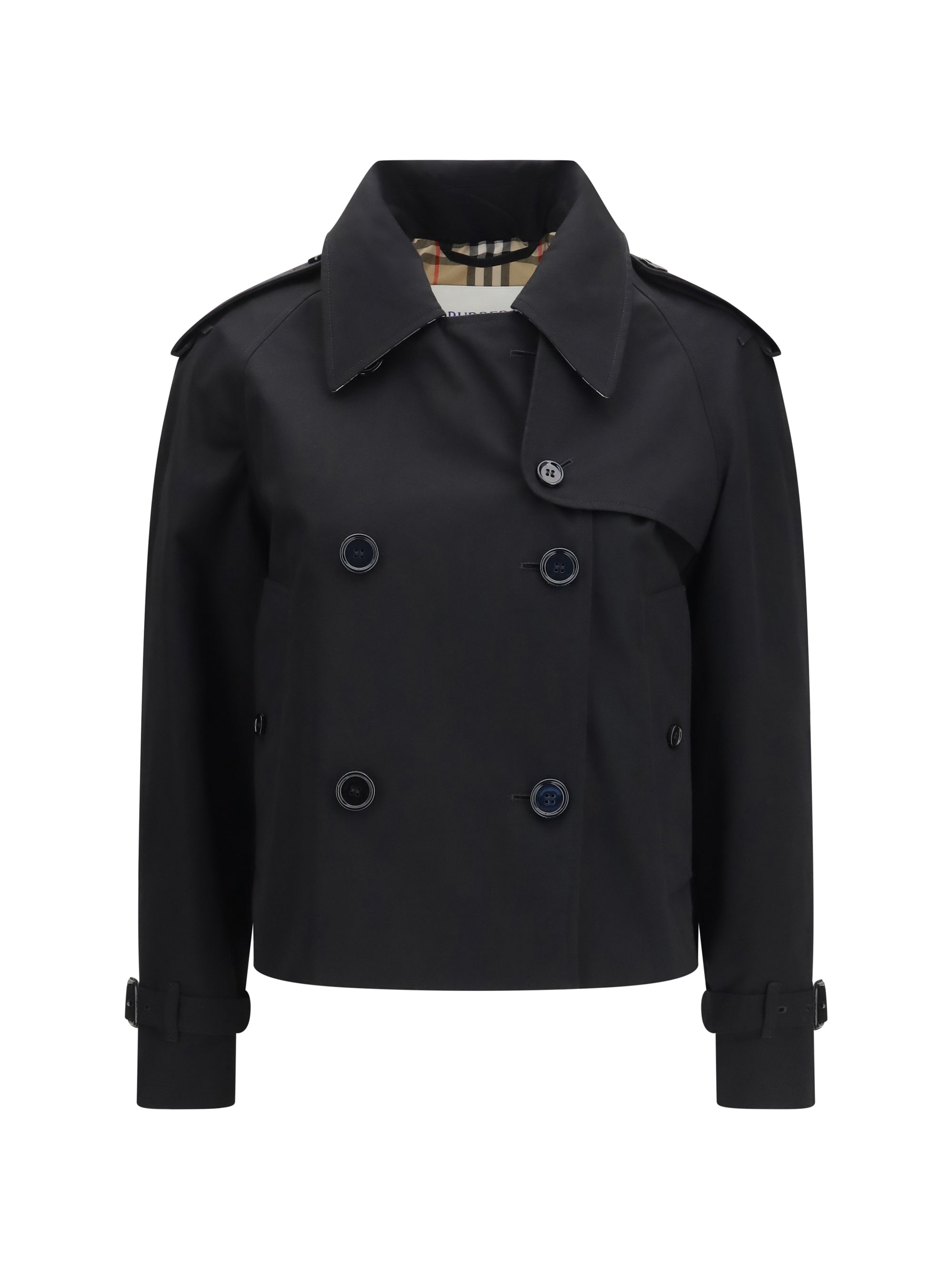 mayfair cropped trench jacket in gabardine