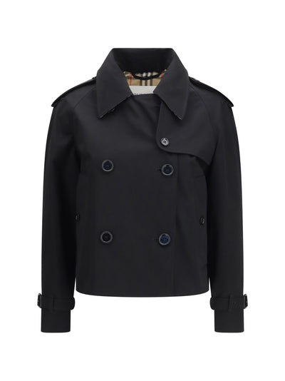 mayfair cropped trench jacket in gabardine