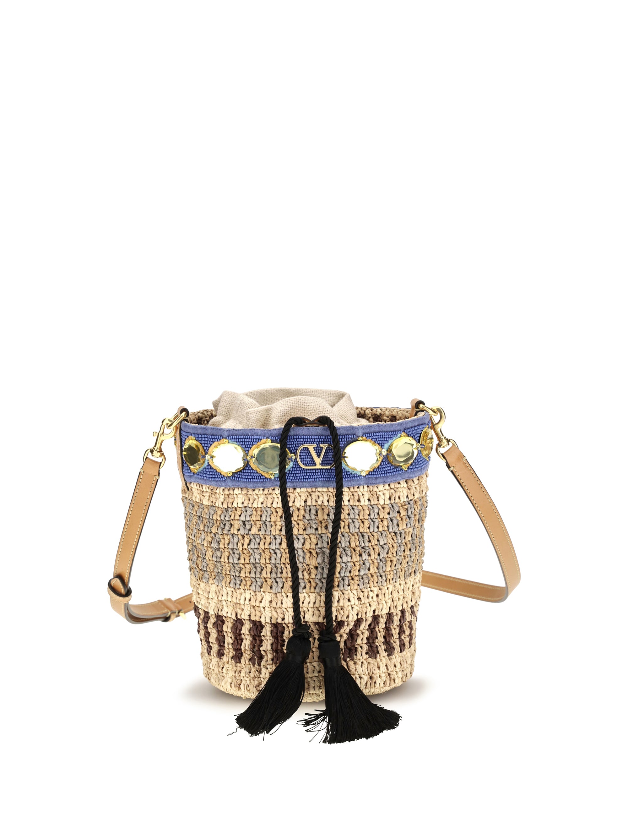 mini raffia bucket bag