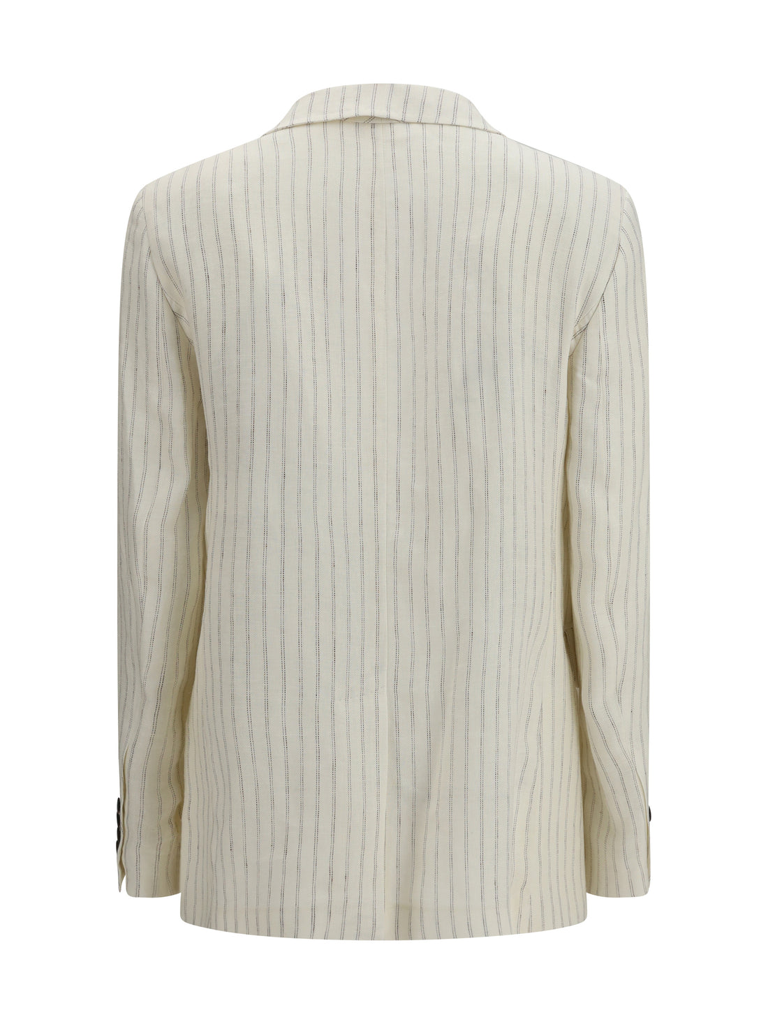 MAX MARA STUDIO 40 single-breasted pinstriped linen blazer