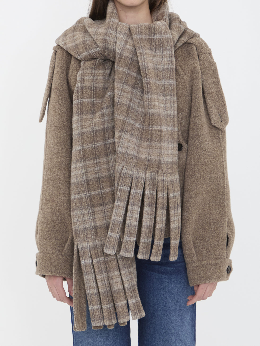BURBERRY 8 wool-blend jacket with scarf