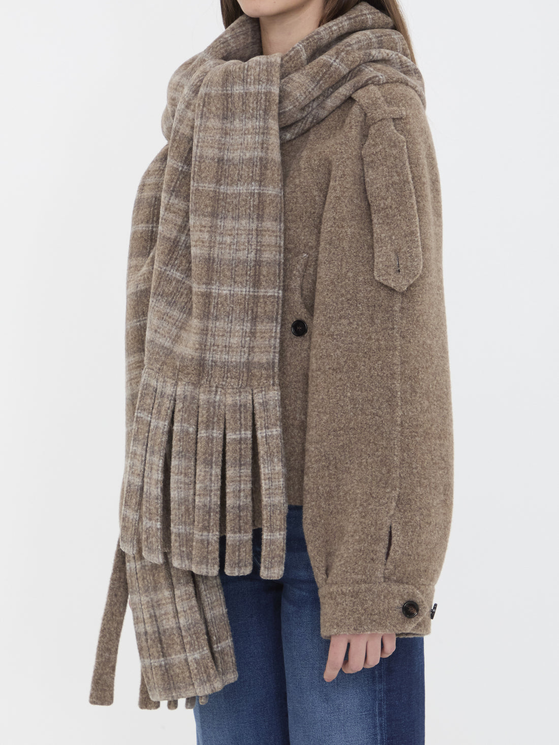 BURBERRY 8 wool-blend jacket with scarf
