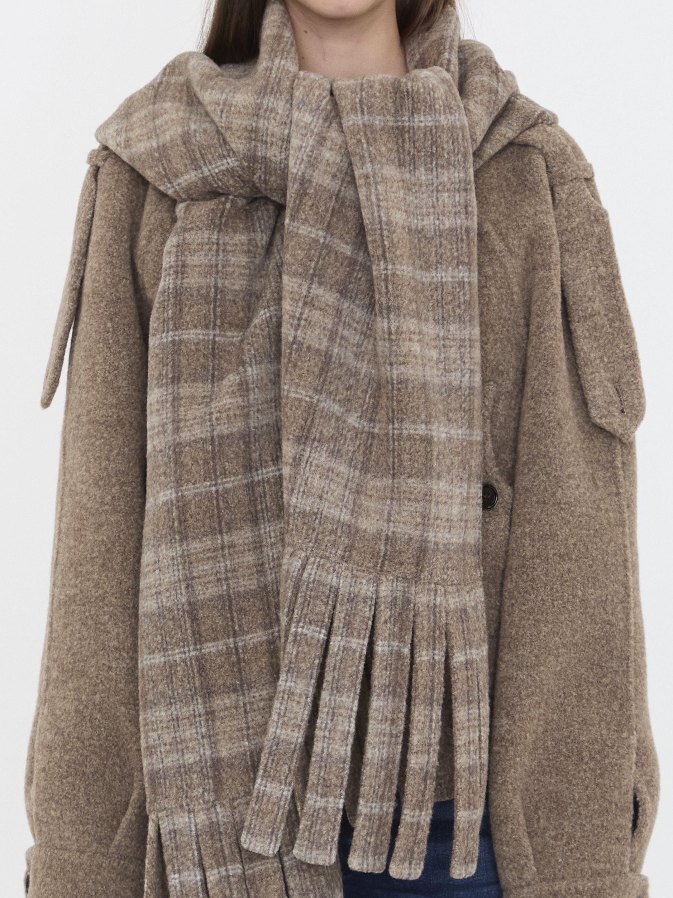 BURBERRY 8 wool-blend jacket with scarf
