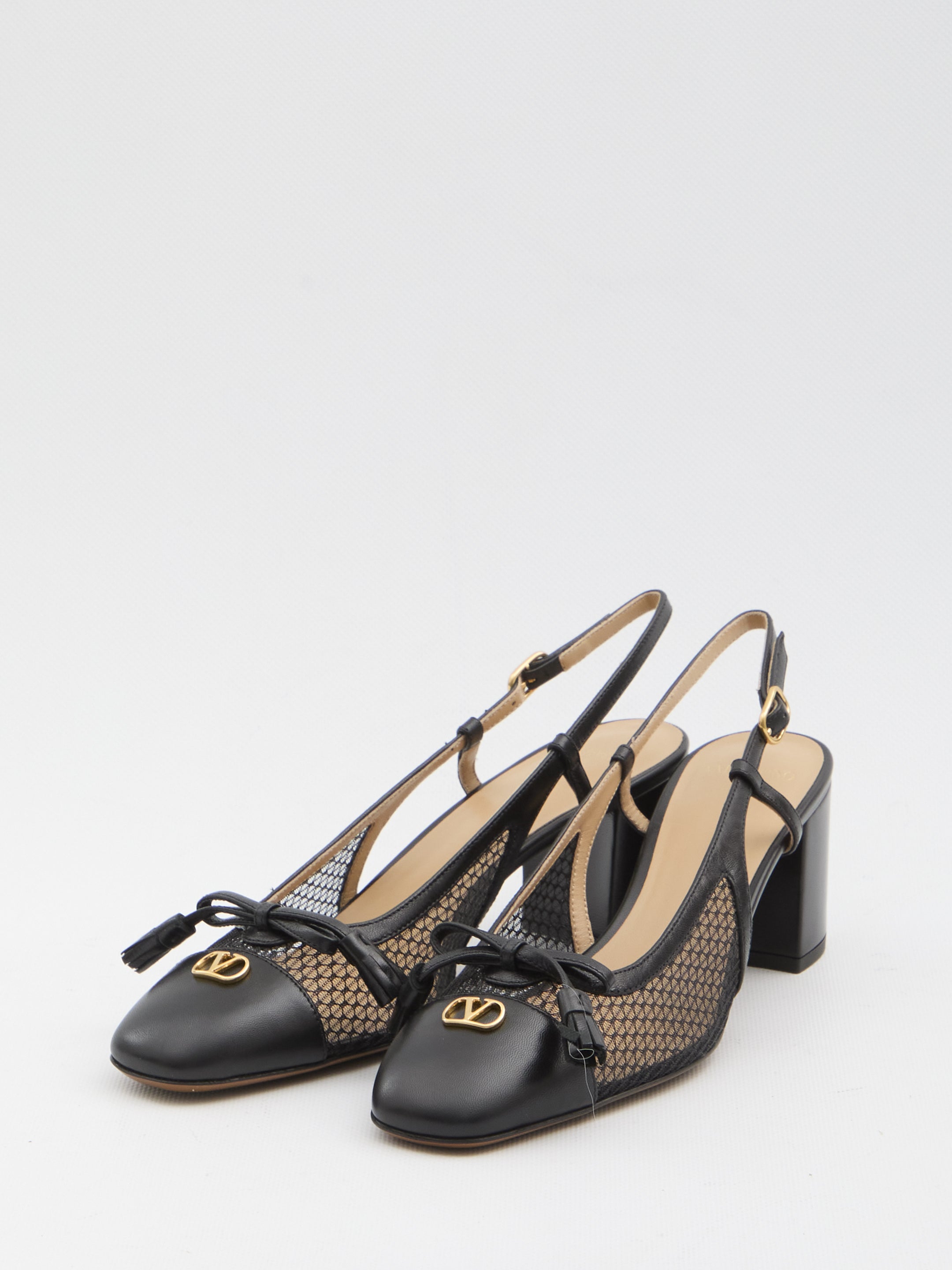 VALENTINO GARAVANI 36 black valet du roi slingback pumps
