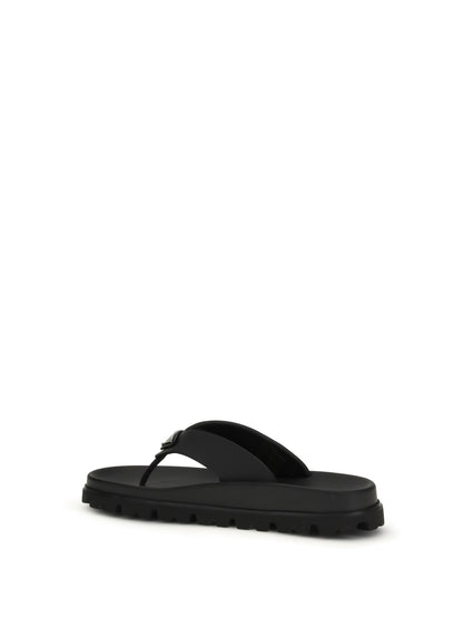 PRADA 40 logo flip-flops 