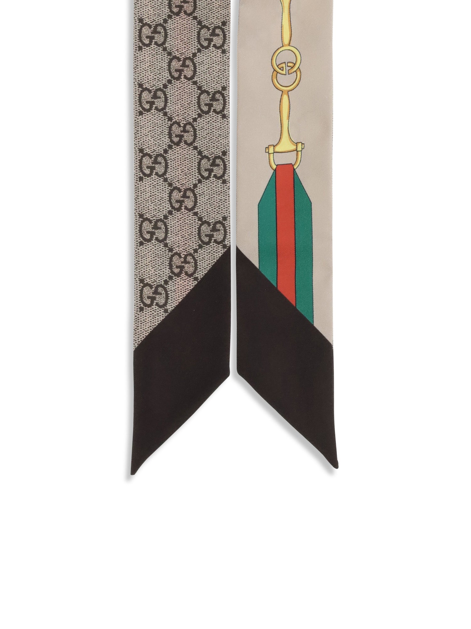 GUCCI OS silk scarf with a morsetto print and gg crisscross