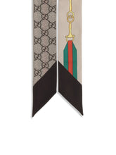 GUCCI OS silk scarf with a morsetto print and gg crisscross