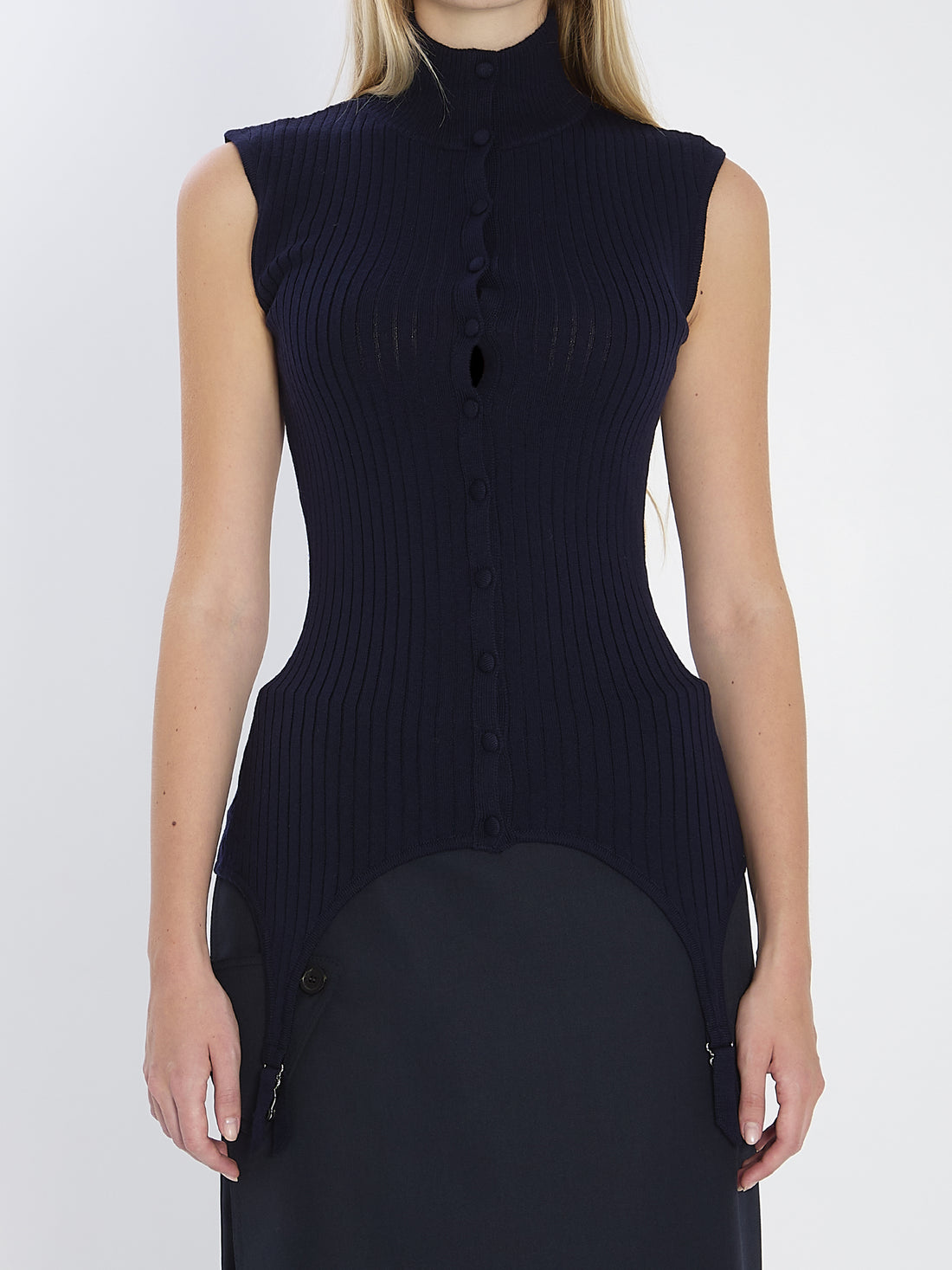 JEAN PAUL GAULTIER M top with lingerie garter 