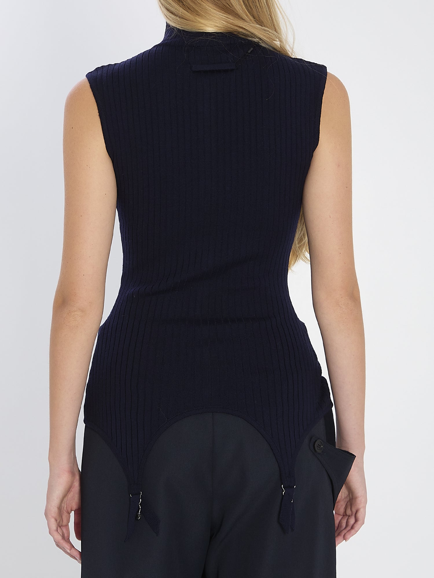 JEAN PAUL GAULTIER M top with lingerie garter 