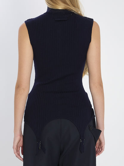 JEAN PAUL GAULTIER M top with lingerie garter 