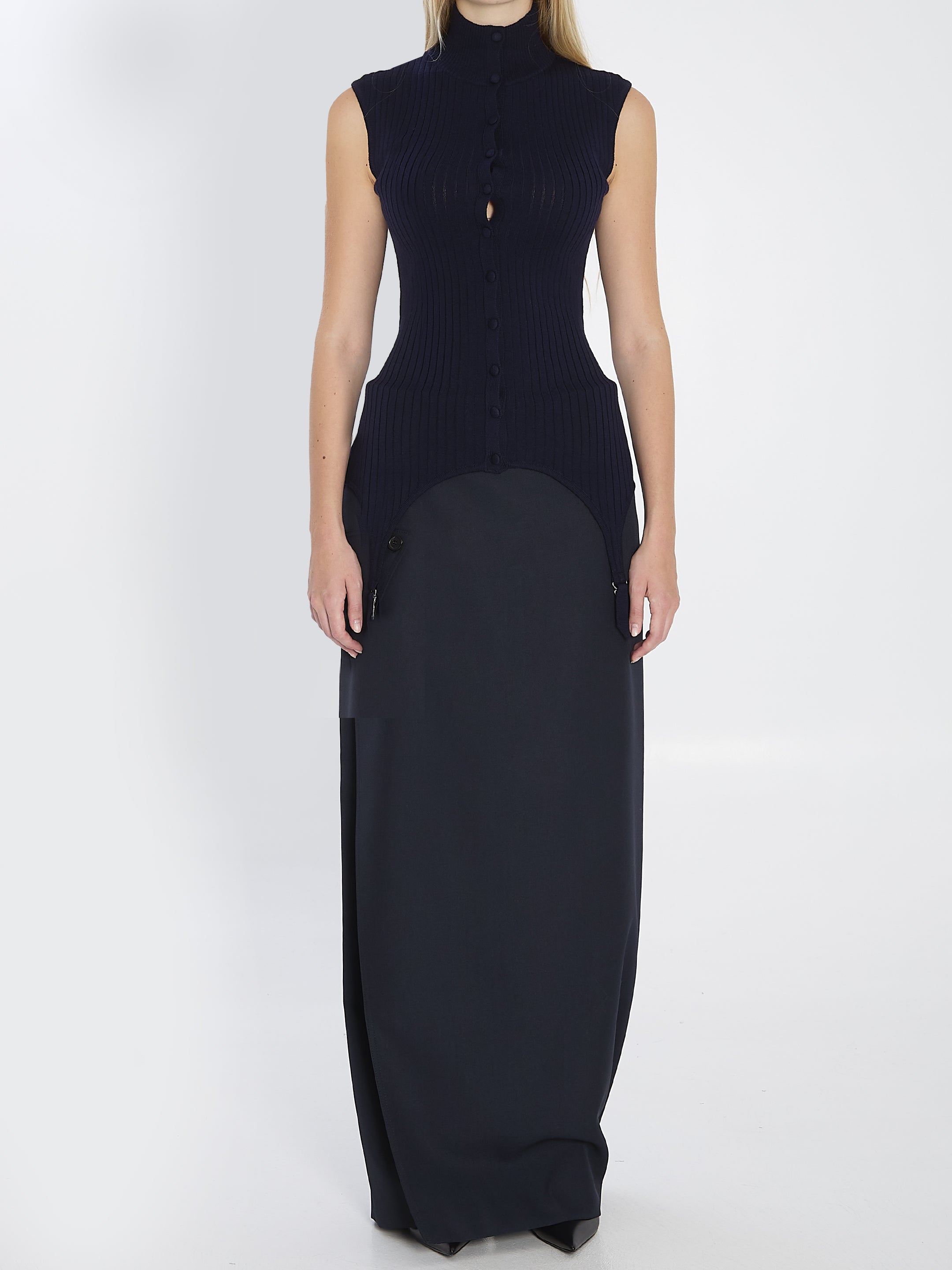 JEAN PAUL GAULTIER M top with lingerie garter 