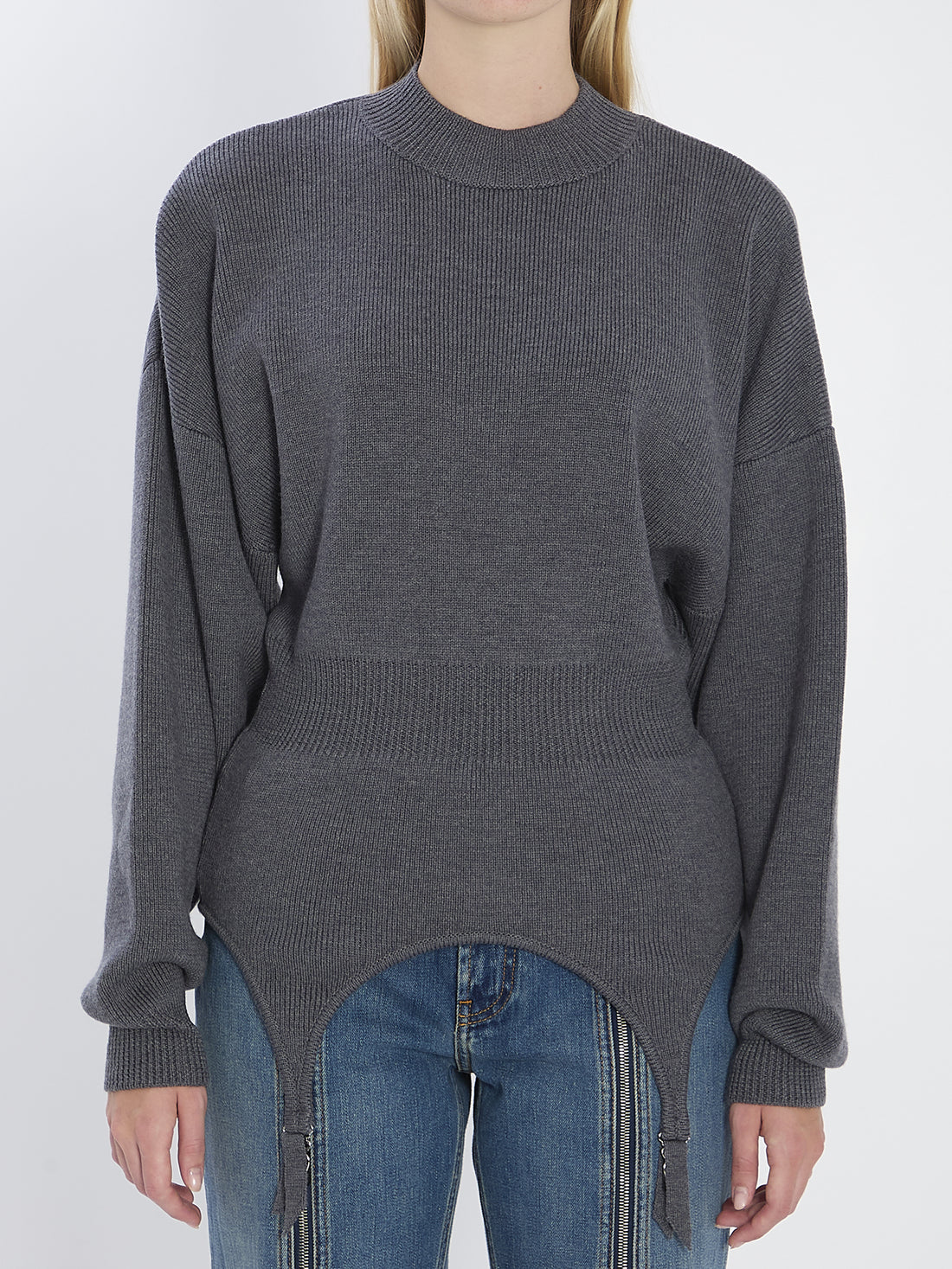 JEAN PAUL GAULTIER M pullover with lingerie garter