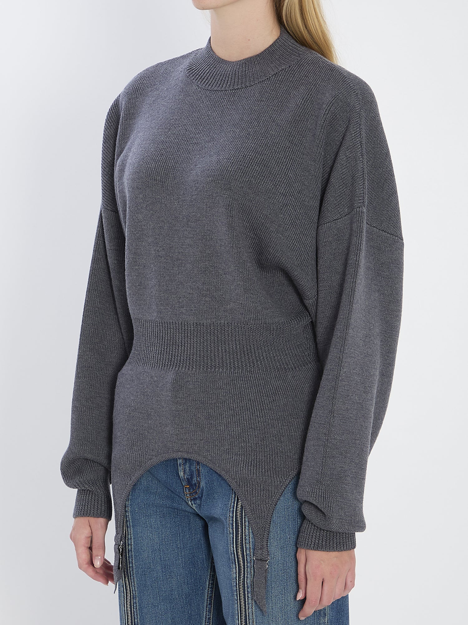 JEAN PAUL GAULTIER M pullover with lingerie garter