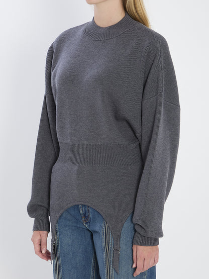 JEAN PAUL GAULTIER M pullover with lingerie garter