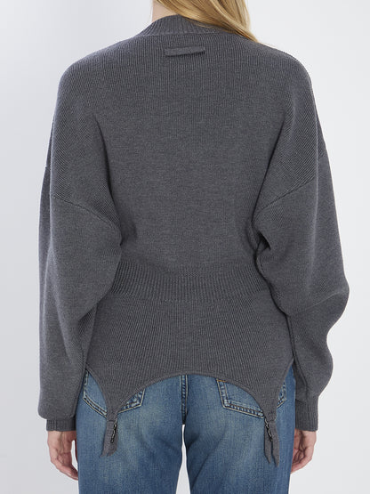 JEAN PAUL GAULTIER M pullover with lingerie garter
