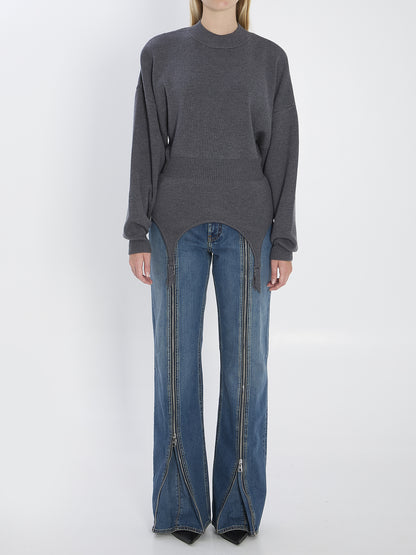 JEAN PAUL GAULTIER M pullover with lingerie garter