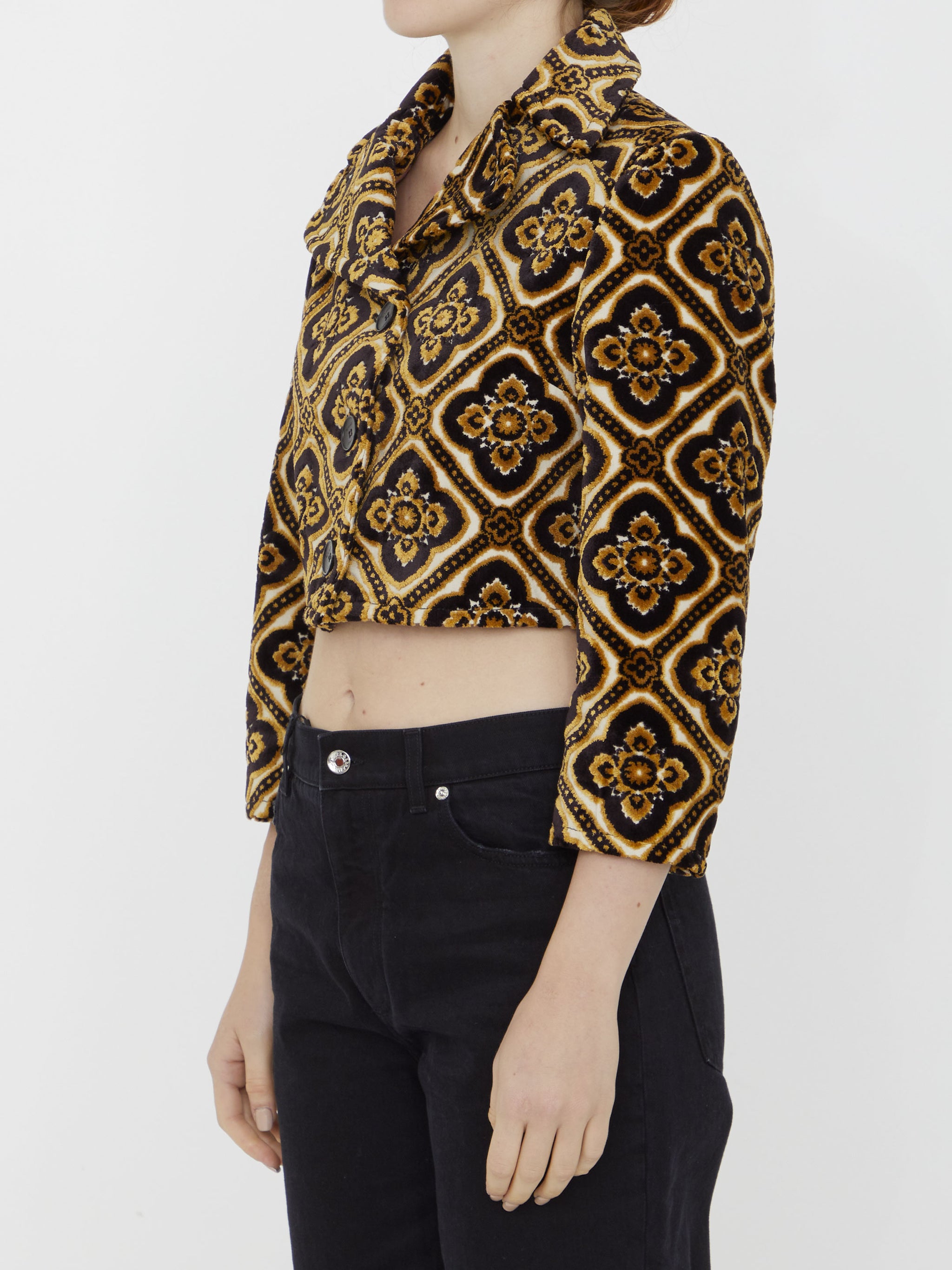 velvet cropped jacket