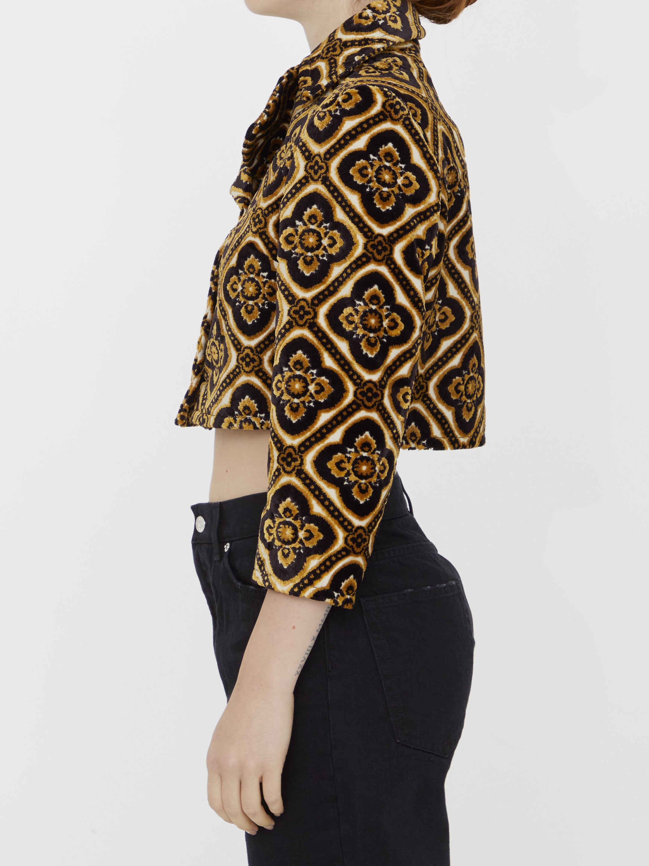 ETRO 40 velvet cropped jacket