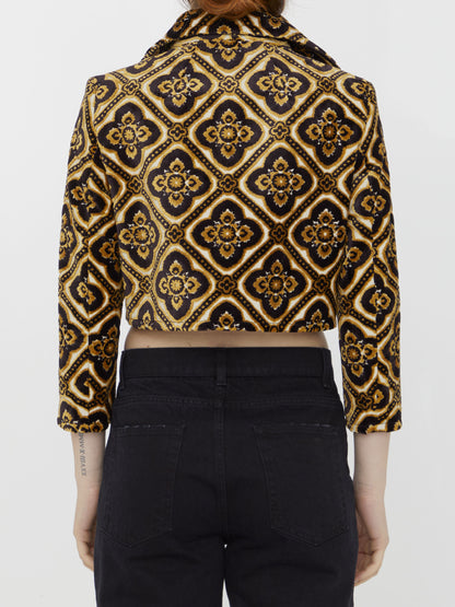 ETRO 40 velvet cropped jacket