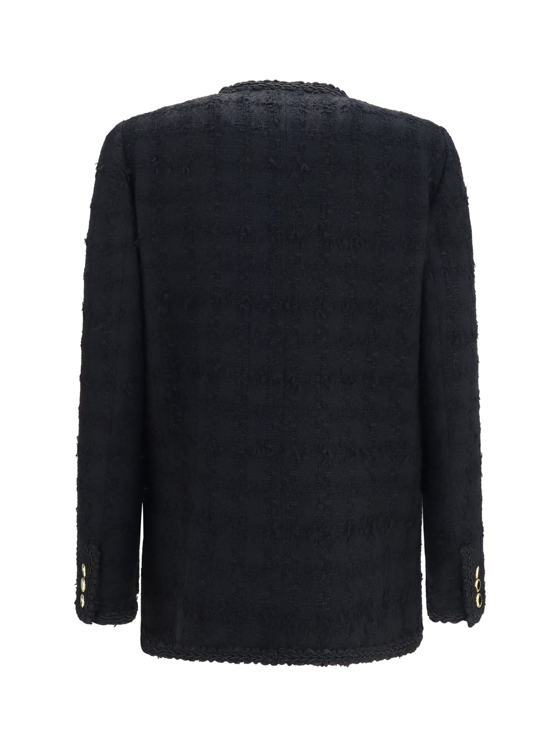 ALESSANDRA RICH 38 double-breasted checked bouclé tweed jacket