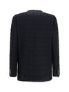 double-breasted checked bouclé tweed jacket