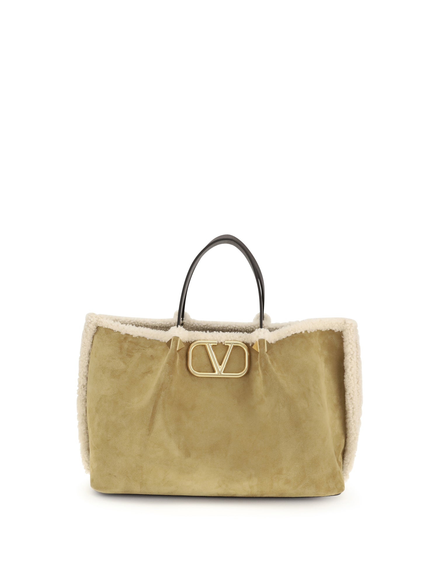 VALENTINO GARAVANI OS suede and sheepskin medium tote bag