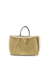 VALENTINO GARAVANI OS suede and sheepskin medium tote bag