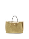 suede and sheepskin medium tote bag