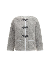 FORTE_FORTE I faux fur coat with divine embroidery and toggles