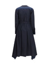 layered belted midi dress