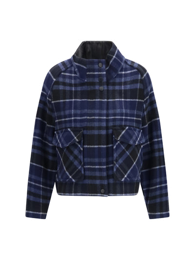 campanula check double-cloth caban