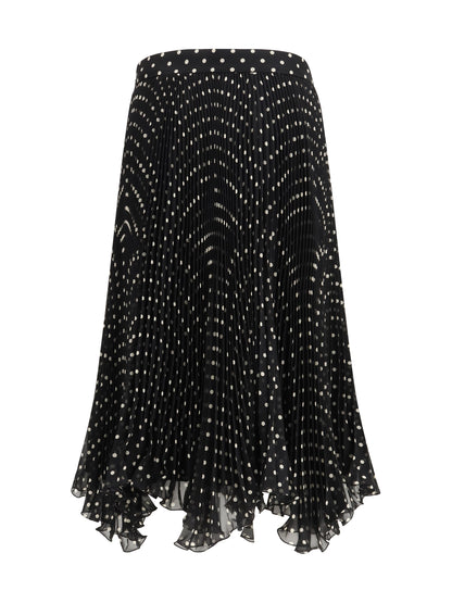 VALENTINO 42 polka-dot silk skirt