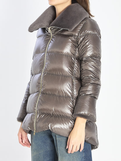 HERNO 40 light puffer with collar fur 