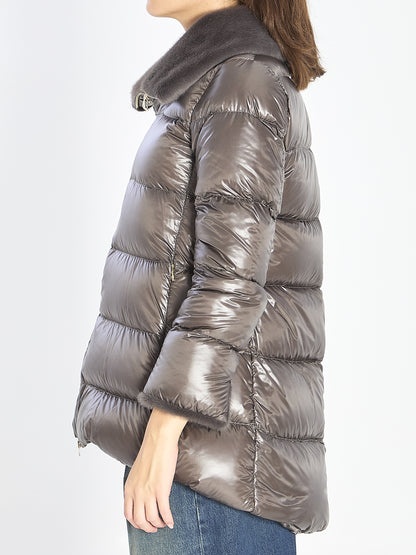 HERNO 40 light puffer with collar fur 