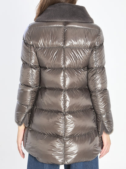 HERNO 40 light puffer with collar fur 