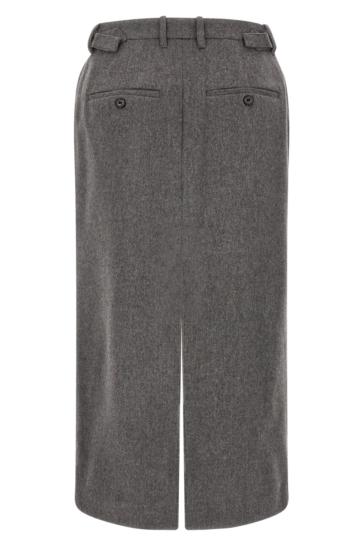 the co longuette skirt embodies rigorous elegance through a structured silhouett