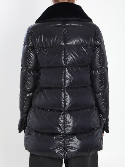 HERNO 40 light puffer with collar fur 